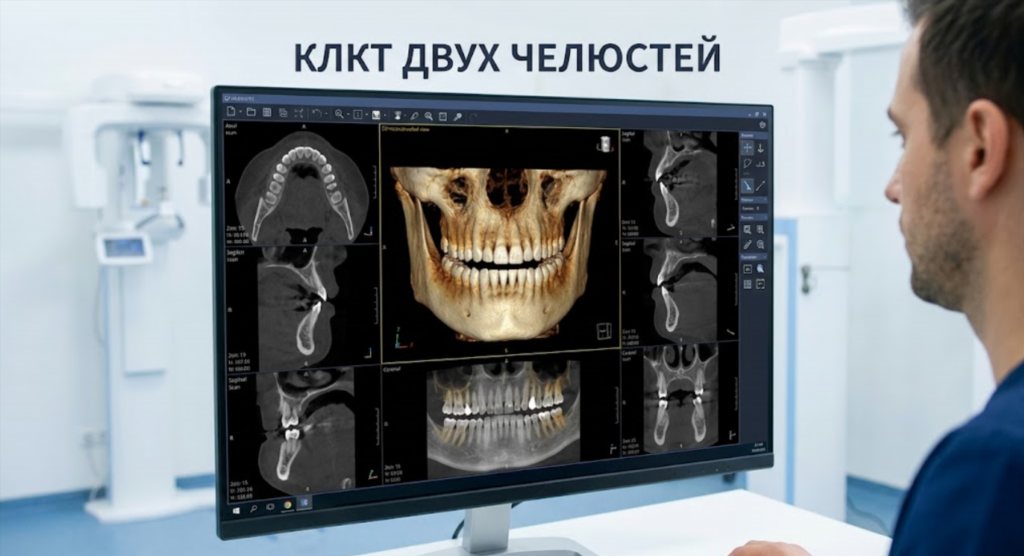 Современный томограф для проведения КЛКТ двух челюстей